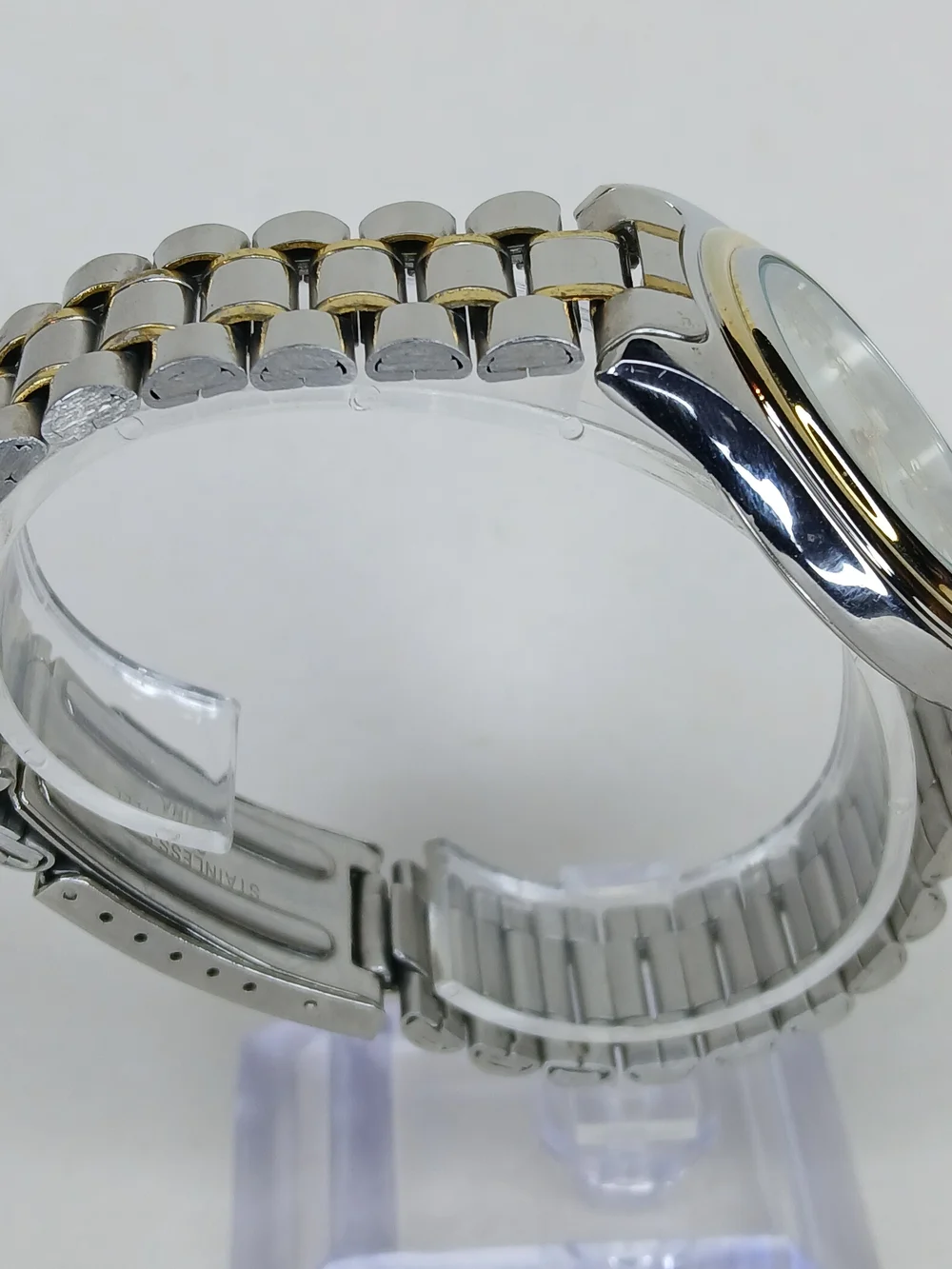 Puritan Watch PUR60473W Two Tone Silver Dial Gold Numbers Japan Movt